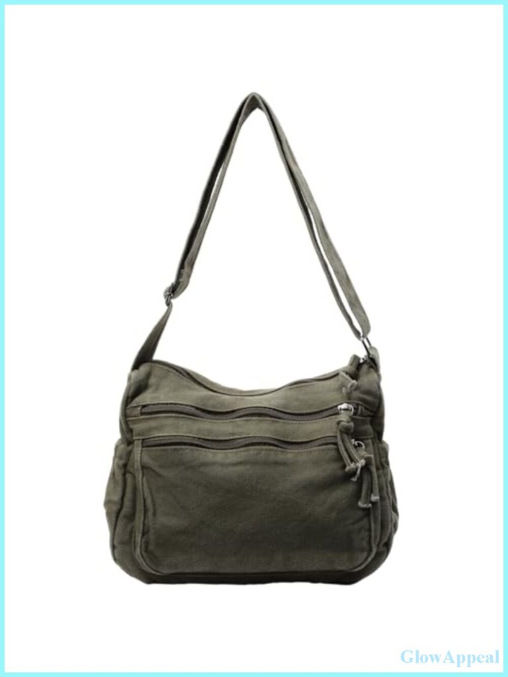 Canvas Crossbody Bags for Women Men Tote Shoulder Purses with Pockets